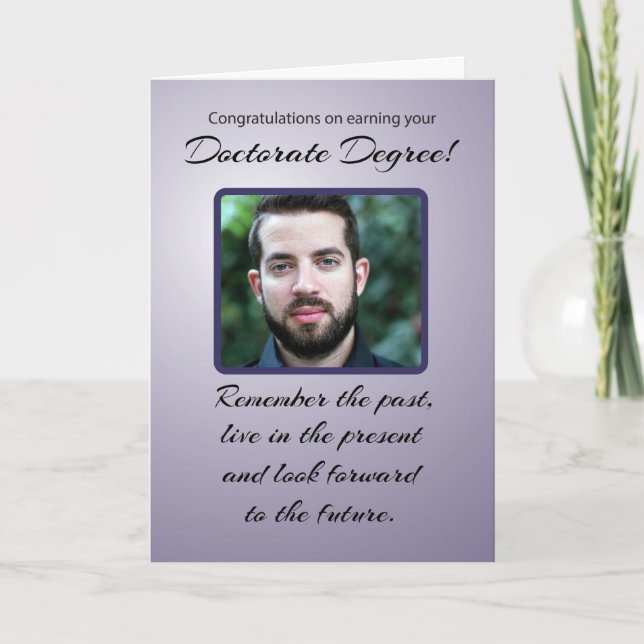 Carte Doctorat Diplôme Photo personnalisée Graduation Se (Devant)