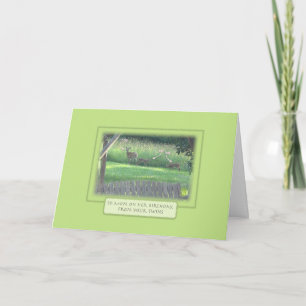 Carte Doe & Faons à Maman de Jumelles (filles) Anniversa