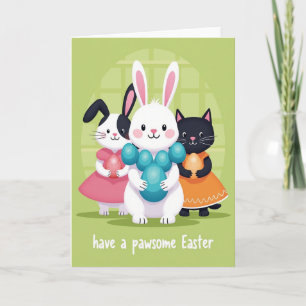 Carte d'œuf d'amis d'animaux de fête