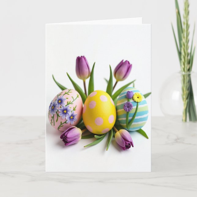 Carte d'œuf décoré de printemps (Devant)