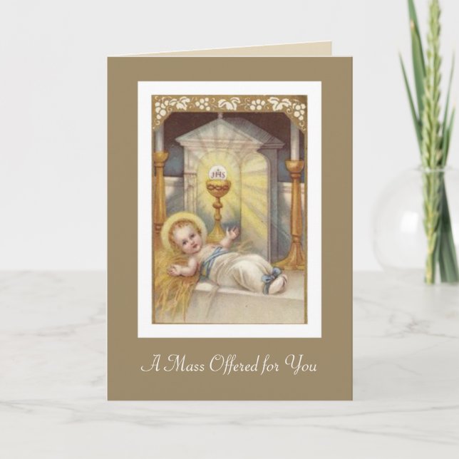 Carte d'offrande de messe catholique (Devant)