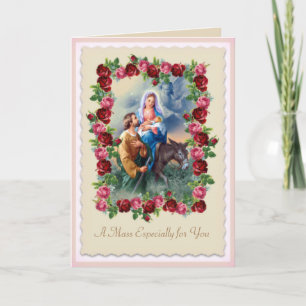 Carte d'offrande de messe catholique de Noël