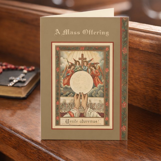 Carte d'offrande de messe de Noël catholique (Créateur téléchargé)