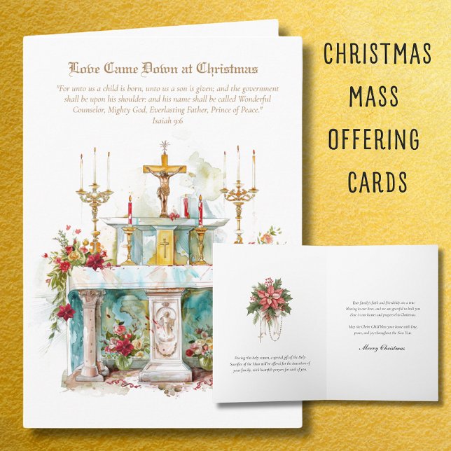 Carte d'offrande de messe de Noël catholique (Créateur téléchargé)