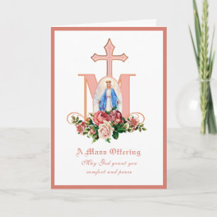 Carte d'offrande de messe de sympathie catholique 