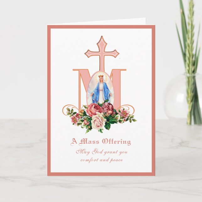 Carte d'offrande de messe de sympathie catholique  (Devant)