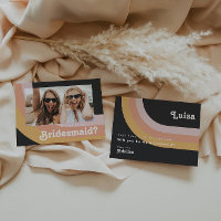 Carte d'offre de l'aide sociale Retro Rainbow Dark