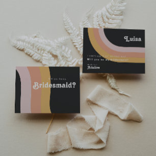 Carte d'offre moderne Retro Rainbow Dark Bridesmai