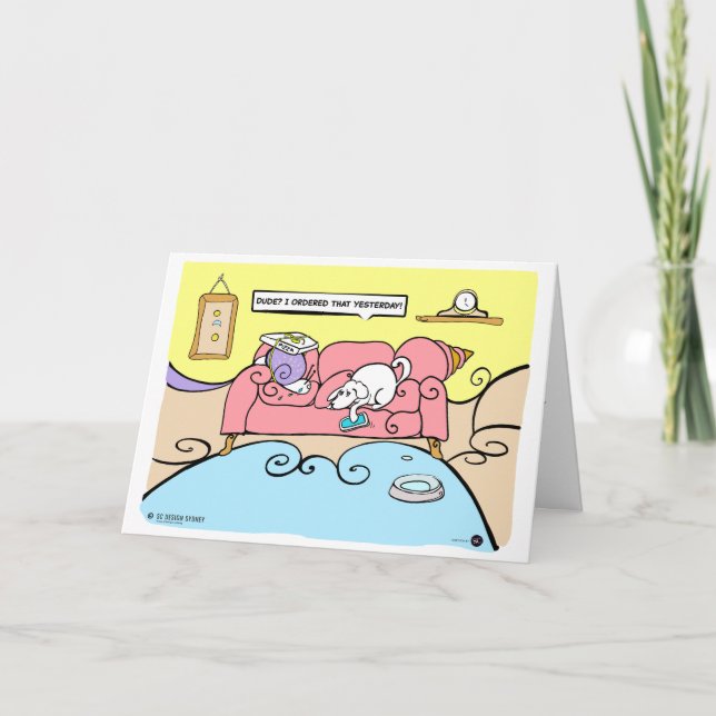Carte Dog and Snail Pizza Delivery Funny Card (Devant)