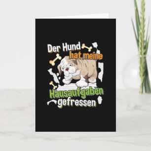 Carte Dog Ate My Homework - Apprendre le devis allemand