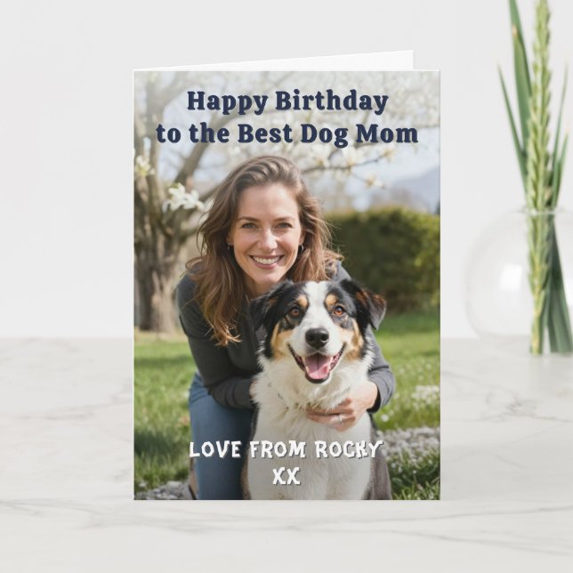 Carte Dog Mom Personalized Pet Photo Happy Birthday (Devant)