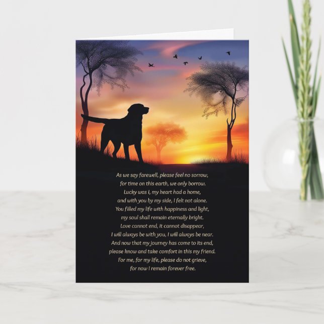 Carte Dog Sympathy Memorial Tribute with Spiritual Poem  (Devant)