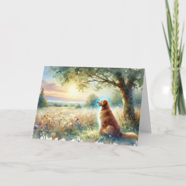 Carte Dog Sympathy Sunrise Watercolor Card (Devant)