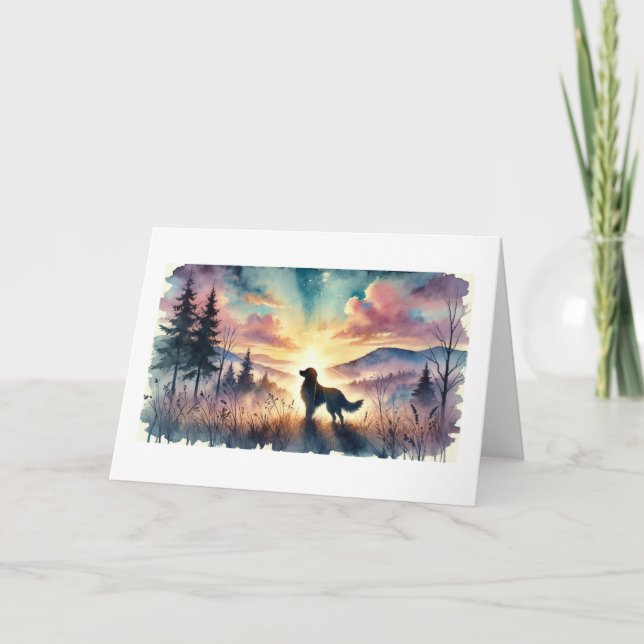 Carte Dog Sympathy Watercolor Sunrise Card (Devant)