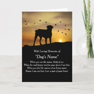 Carte Dog Sympathy With Spiritual Poem Custom Name Card
