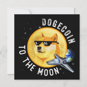 Carte Dogecoin À La Lune Drôle Mème Cryptomonnaie Mou