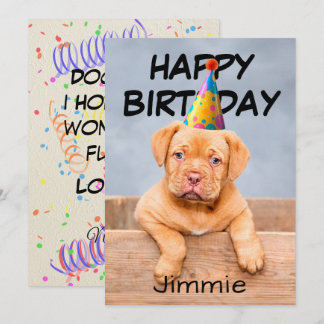 Carte Doggone Birthday Wishes of Puppy with Birthday cap