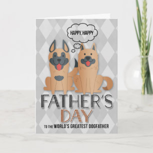Carte Dogs Fête des pères Cute Caricature et Jacquard