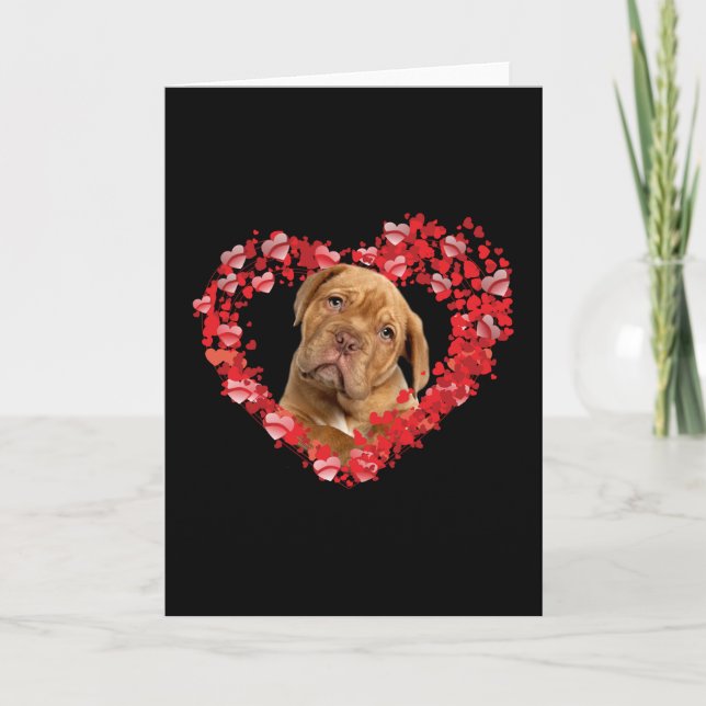 Carte dogue de bordeaux cadeau de coeur pour amoureux de (Devant)