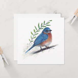 Carte d'oiseau d'art Bluebird
