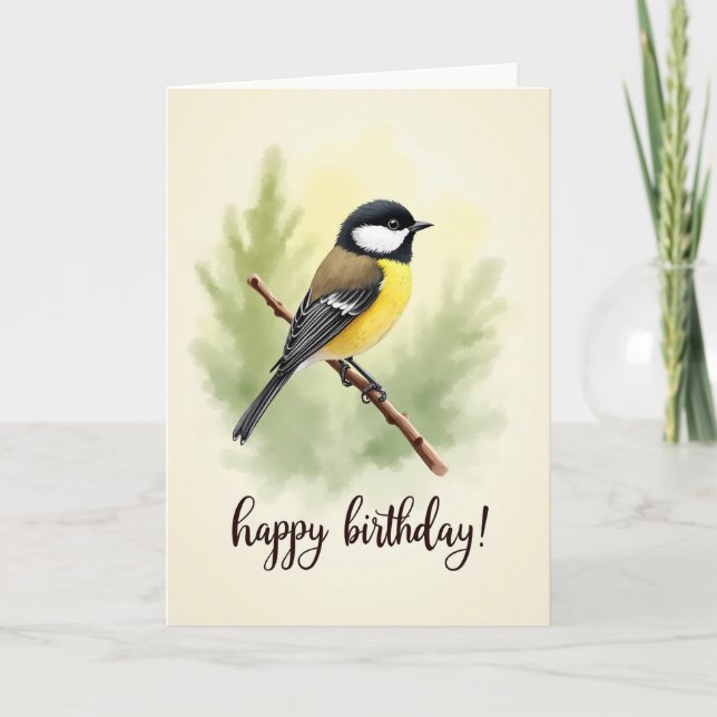 Carte d'oiseau de branche douce (Devant)