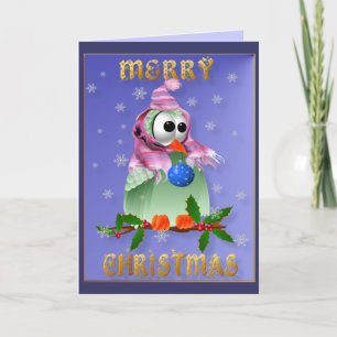 Carte d'oiseau de décoration de Noël