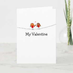 Carte d'oiseau de la Saint-Valentin