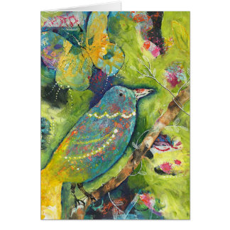 Carte d'oiseau et de papillon