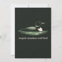 Carte d'oiseau loup canadien stupide