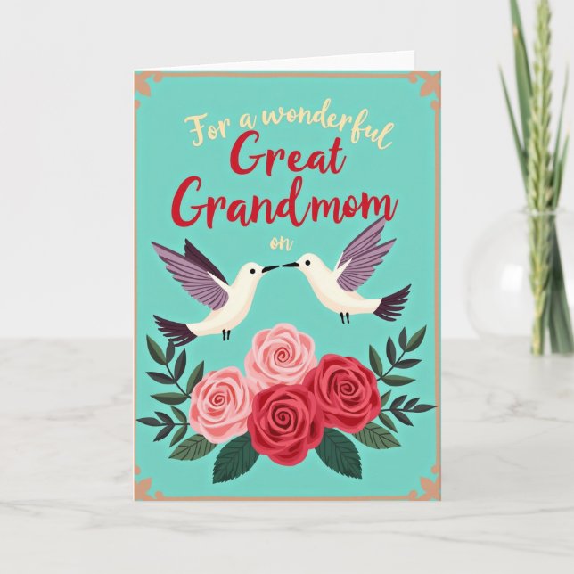 Carte d'oiseaux affectueux à pois (Devant)