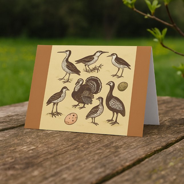 Carte d'oiseaux de style vintage (Créateur téléchargé)