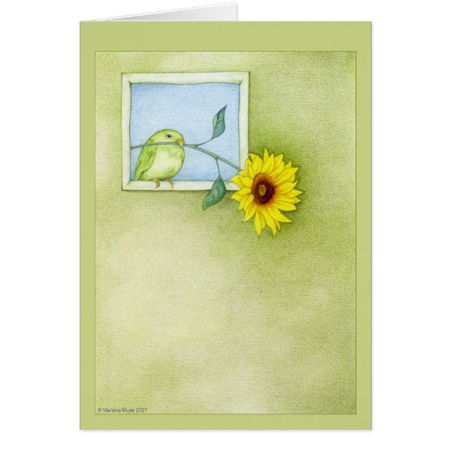 Carte d'oiseaux de tournesol (Devant)
