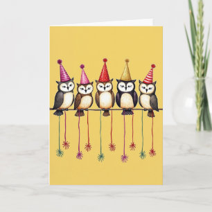 Carte d'oiseaux pour fête d'anniversaire
