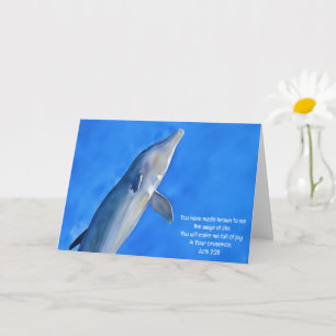 Carte Dolphin Joy Bible Verse Art Note Card