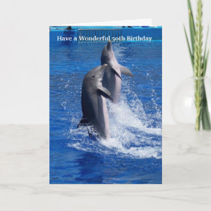 Carte Dolphins Personalised 50th Birthday