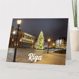 Carte Dôme Carré avec sapin de Noël à Riga