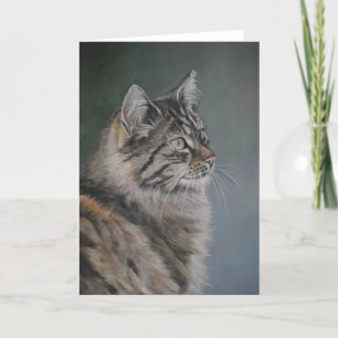 Carte Domestic Cat Art Greeting Card