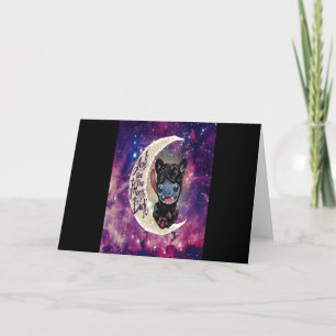 Carte Don de chien Je T'Aime À La Lune Et À L'Arrière