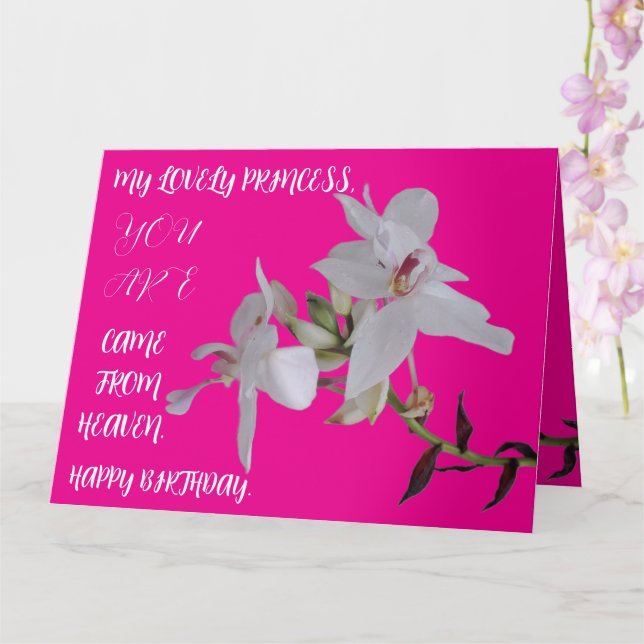 CARTE DON DE FLEURS ANNIVERSAIRE POUR LA FILLE AMIE SOEU (Orchidée)