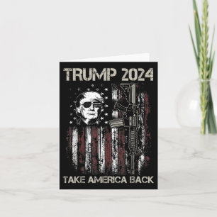 Carte Donald Trump 2024 Reprendre l'Amérique Drapeau amé