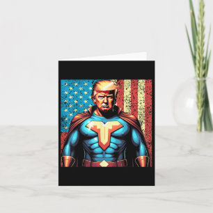 Carte Donald Trump 2024 Superhero en détresse américaine