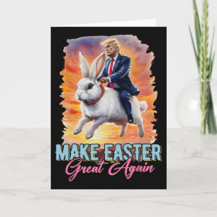 Carte Donald Trump à cheval sur un lapin rend à nouveau