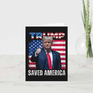 Carte Donald Trump a sauvé l'Amérique 47e Président Inau