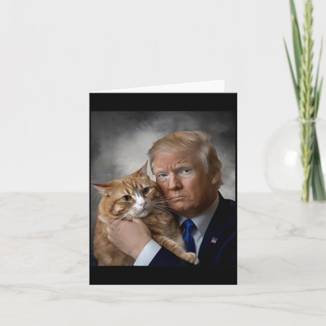 Carte Donald Trump And Cat Funny Trump And Cat, Litical  (Devant)