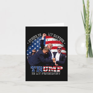 Carte Donald Trump Combattre Jésus Est Mon Sauveur Trump