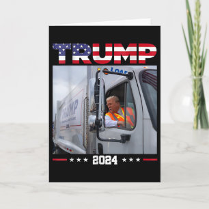 Carte Donald Trump conduit un camion à ordures - Camion