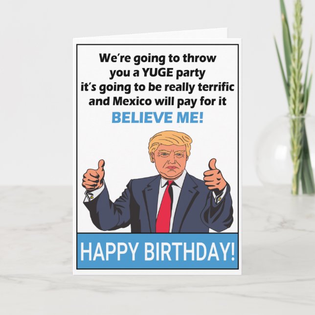 Carte Donald Trump Drôle Cadeau Pour Anniversaire (Devant)