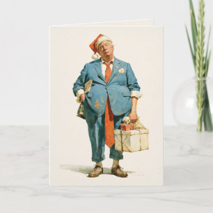 Carte Donald Trump en Père Noël – Satire de Noël