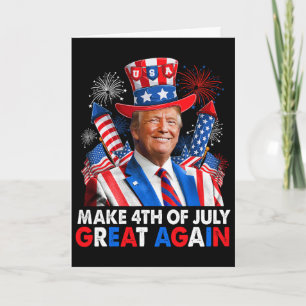 Carte Donald Trump Feu d'Artifice Patriotique Fait 4 Jui
