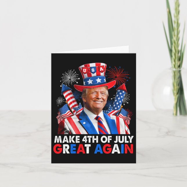 Carte Donald Trump Feu patriotique Faire 4 juillet G (Devant)